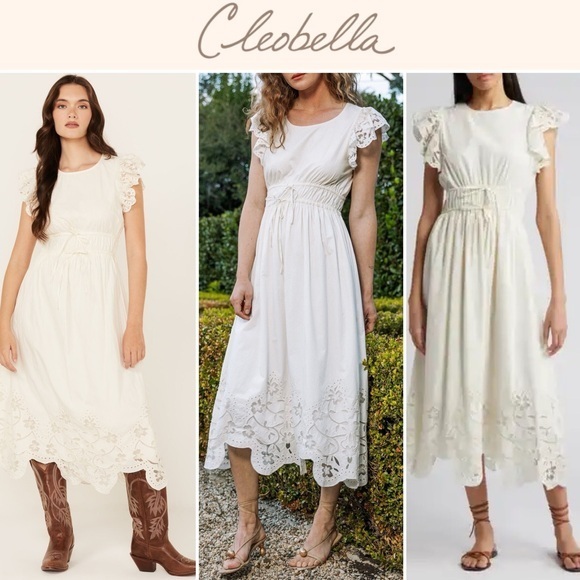 CLEOBELLA Allegra Midi Dress in Ivory sz XS NWT 288$